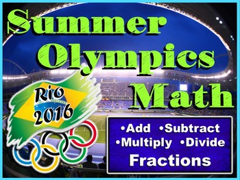 Preview of Summer Olympics Math Review - Operations with Fractions