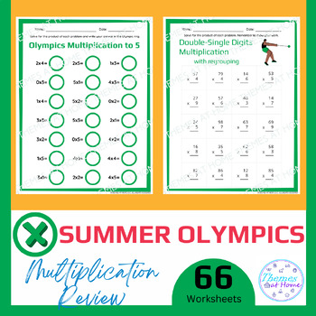 Preview of Summer Olympics Multiplication Review Worksheets