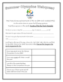 Summer Olympics: Rio 2016 Webquest