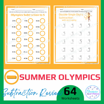 Preview of Summer Olympics Subtraction Review Worksheets
