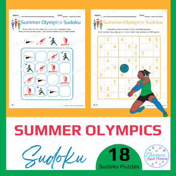 Preview of Summer Olympics Sudoku Puzzles (Picture, Cut-and-Paste, Easy, Hard)