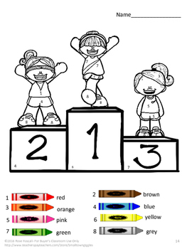 Distance Learning Math Sports Coloring Pages, Color by Number