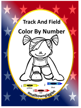 Preview of Track and Field Spring Summer Activities Packet Color by Number Worksheets