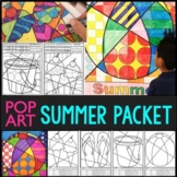 Pop Art Style Summer Packet BUNDLE | Fun Math and Art Activities!