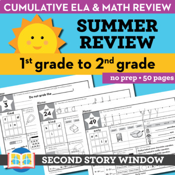 Preview of Summer Packet 1st Grade • No Prep End of the Year Activities Cumulative Review