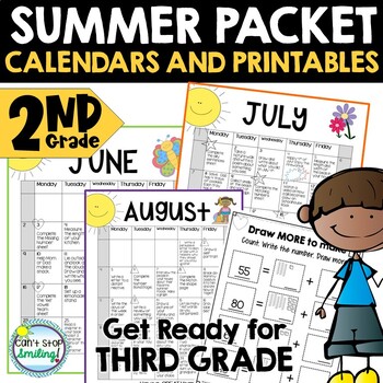 summer packet 2nd grade w activity calendar get ready for 3rd grade