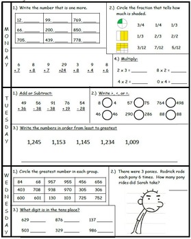 3rd going to 4th Math Summer Packet by DC Klein | TpT
