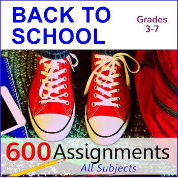 Preview of Back to School Bundle | 600 Printables | All Subjects (Gr. 3-7)