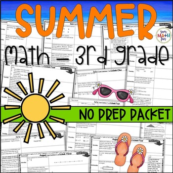 Preview of 3rd Grade Summer Packet Math Daily Spiral Review End of Year 3rd into 4th Grade