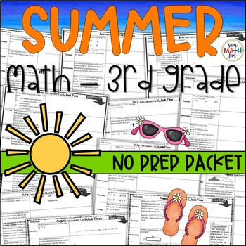 Preview of End of Year Fun Packet Activity Pages Summer Math Work Review Practice 3rd Grade