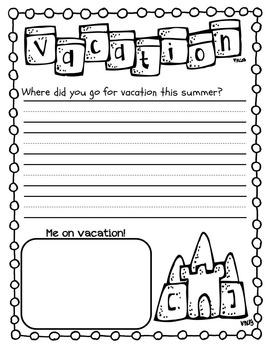 summer creative writing for kindergarten