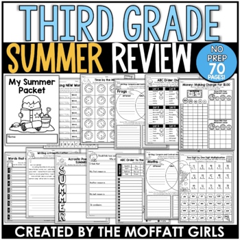 Preview of Summer Packet NO PREP Review  (3rd Grade)