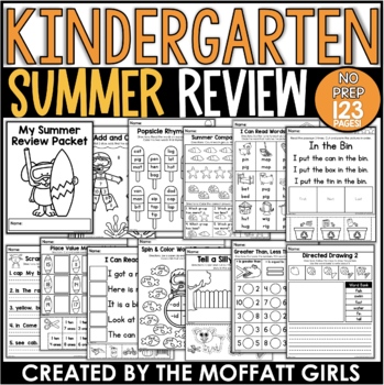 Preview of Summer Packet NO PREP Review (Kindergarten)