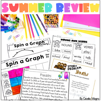 Preview of 1st Grade Summer Packet End of the Year Activities Summer Review