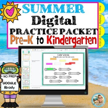 Preview of Summer Packet PRE K to Kindergarten | Google Classroom | Distance Learning