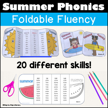 Preview of Summer Fluency Packet Word Lists Orton Gillingham Summer Phonics Practice