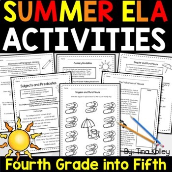 Preview of Summer Packet Review ELA - Fourth Grade Summer Review