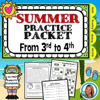 Preview of 3rd Grade Summer Packet for  3rd Grade to 4th Grade