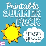 Summer Packet for Fourth Grade & Fifth Grade | NO PREP