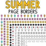 Summer Page Borders Transparent and White Backgrounds Clipart