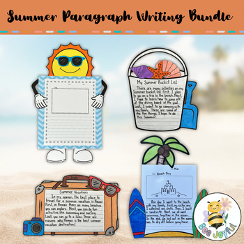 Preview of Summer Paragraph Writing Bundle with Page Topper Crafts/End of Year Activities