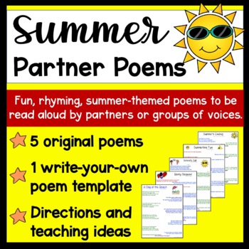Summer Partner Poems By Erin's Classroom Creations 
