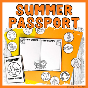 Preview of Summer Passport with Stamps and Writing Drawing Prompt