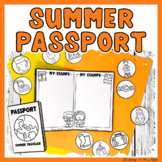 Summer Passport with Stamps and Writing Drawing Prompt