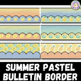 Summer Pastel Bulletin Board Borders, Printable Border, Cl