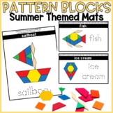 Summer Pattern Blocks Mats | Summer Morning Bin Center | E