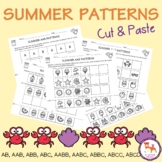 Summer Repeating Patterns Worksheets / Cut and Paste Math 