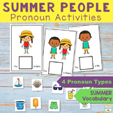 Pronoun Activity for Speech Therapy with Summer Vocabulary