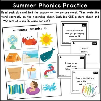 Summer Phonics by MW LITERACY | Teachers Pay Teachers