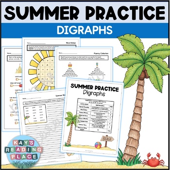 Preview of Summer Phonics Review and Practice Packet - Digraphs | No Prep