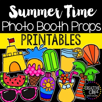 Preview of Summer Photo Booth Props {Made by Creative Clips Clipart}