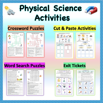 Preview of End of the Year - Physical Science Activities | Puzzles & Worksheets, Printables