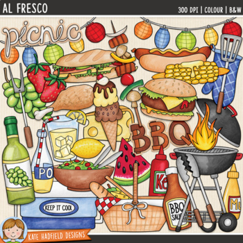Preview of Summer Picnic & BBQ Clip Art: Al Fresco (Kate Hadfield Designs)
