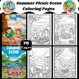 Summer Picnic Scene Coloring Pages