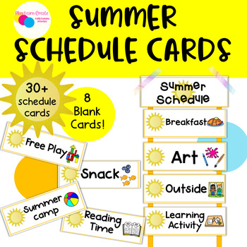 Preview of Summer Picture Schedule Visual Routine Cards