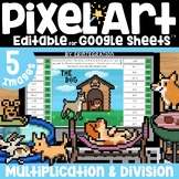 Summer Pixel Art Math Multiplication and Division Basic Fa