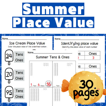 Preview of Summer Place Value l Tens and Ones l Expanded Form l 1st Grade Math