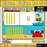 Summer Place Value to 50 Boom Cards - Digital Distance Learning