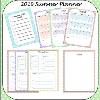 Preview of Summer Planner 2019