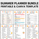 Summer Planner Bundle For Kids | Printable and Editable Ca