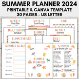Summer Planner For Kids | 2024 Summer Calendar | Bucket Li