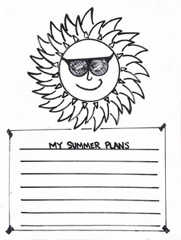 Preview of Summer Plans - writing and coloring