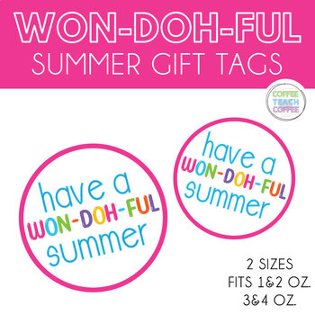 Preview of Summer Play Doh Gift Tags, End Of The Year Play Doh Tags, Play Dough Gift Tags