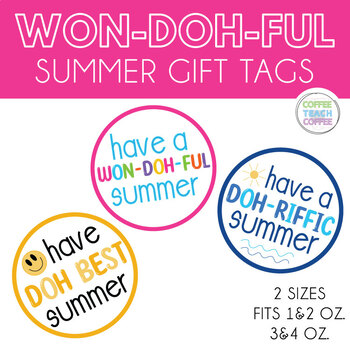 Preview of Summer Play Doh Gift Tags, End Of The Year Play Doh Tags, Play Dough Gift Tags