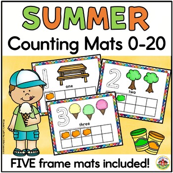 Summer Play Dough Counting Mats 0-20 by Linda's Loft for Little Learners