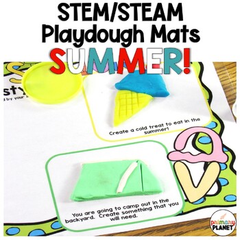 Summer Playdough Mats - (18 Summer Playdough Mats in Color and B&W)